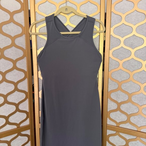 Lululemon Size 10 Womens Gray Picnic Play Sleeveless Crossback Midi Dress - Picture 3 of 15
